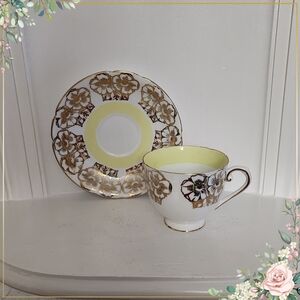 Stanley Tea Cup and Saucer, Stanley gold gild